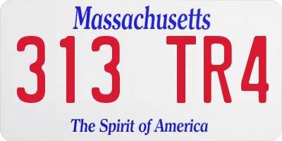 MA license plate 313TR4