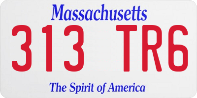 MA license plate 313TR6