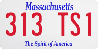 MA license plate 313TS1
