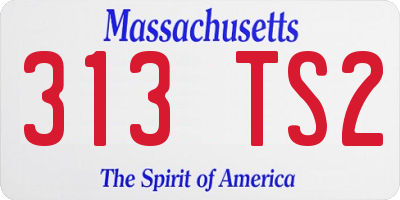 MA license plate 313TS2