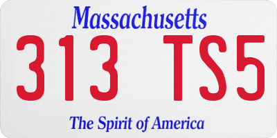 MA license plate 313TS5