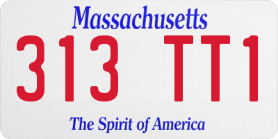 MA license plate 313TT1