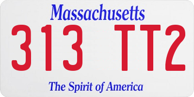 MA license plate 313TT2