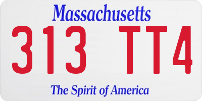 MA license plate 313TT4