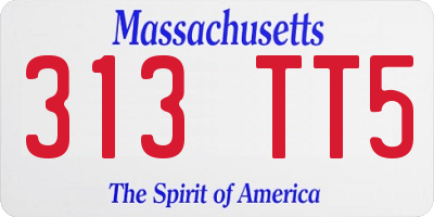 MA license plate 313TT5