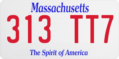 MA license plate 313TT7