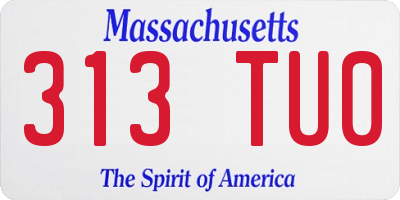 MA license plate 313TU0