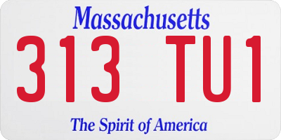 MA license plate 313TU1