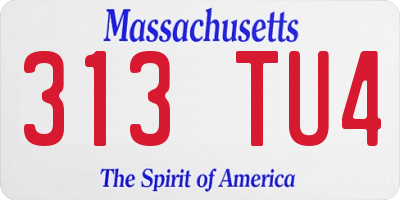 MA license plate 313TU4