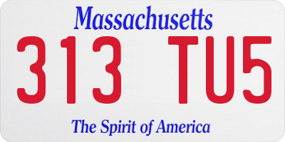 MA license plate 313TU5