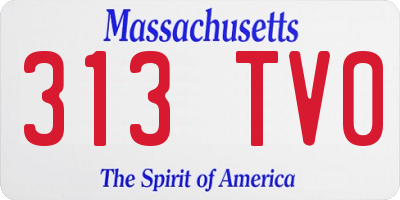 MA license plate 313TV0