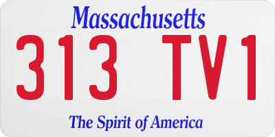 MA license plate 313TV1