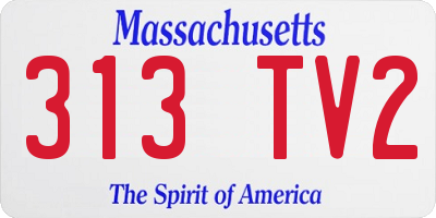MA license plate 313TV2