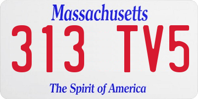 MA license plate 313TV5