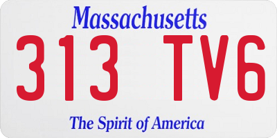 MA license plate 313TV6