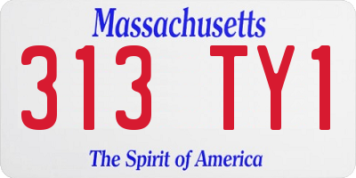 MA license plate 313TY1