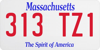 MA license plate 313TZ1