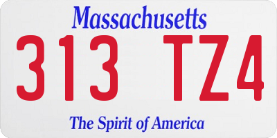 MA license plate 313TZ4