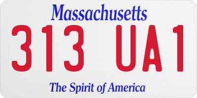 MA license plate 313UA1