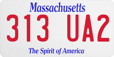 MA license plate 313UA2