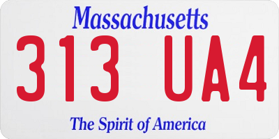 MA license plate 313UA4