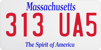MA license plate 313UA5