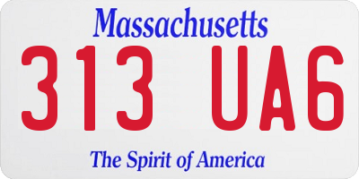MA license plate 313UA6