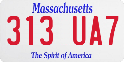 MA license plate 313UA7
