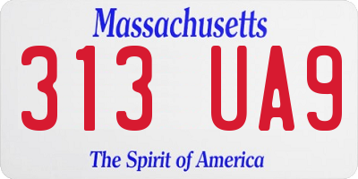 MA license plate 313UA9