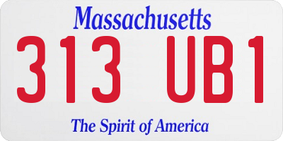 MA license plate 313UB1