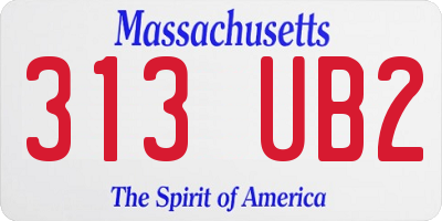 MA license plate 313UB2