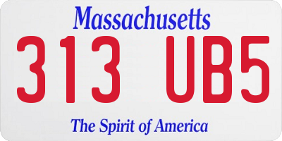 MA license plate 313UB5