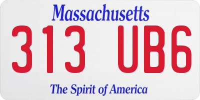 MA license plate 313UB6