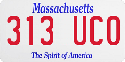 MA license plate 313UC0