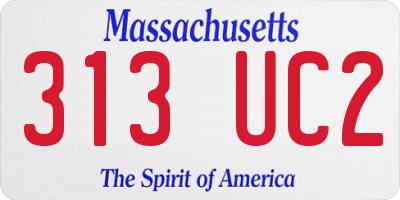 MA license plate 313UC2