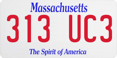 MA license plate 313UC3