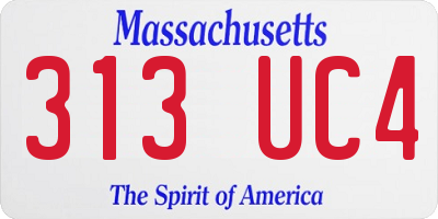 MA license plate 313UC4