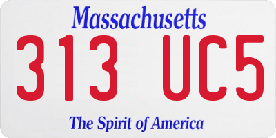 MA license plate 313UC5