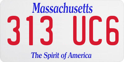 MA license plate 313UC6