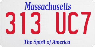 MA license plate 313UC7