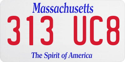 MA license plate 313UC8