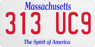 MA license plate 313UC9