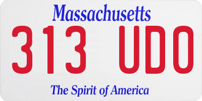 MA license plate 313UD0