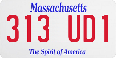 MA license plate 313UD1