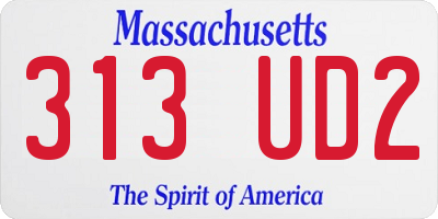 MA license plate 313UD2