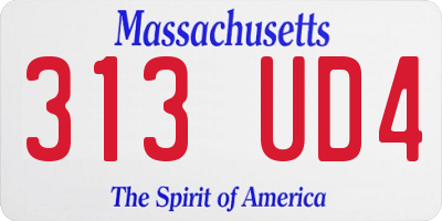MA license plate 313UD4