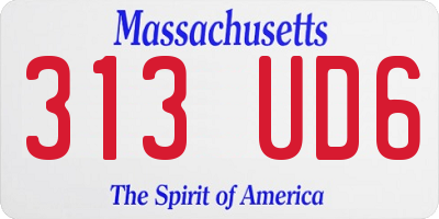 MA license plate 313UD6