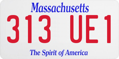 MA license plate 313UE1