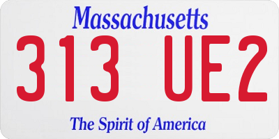 MA license plate 313UE2