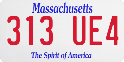 MA license plate 313UE4